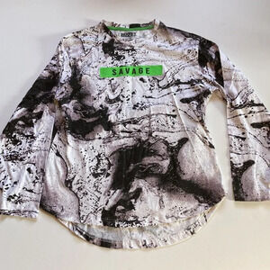 Seven Souls Men's Crew Neck Long Sleeve Cotton‎ Graphic T-Shirt, SAVAGE, Large